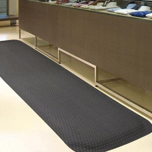 American Floor Mats Hog Heaven Premium 7/8" Black & Black Border 5' x 12' Nitrile Backed Anti-Fatigue Comfort Mat
