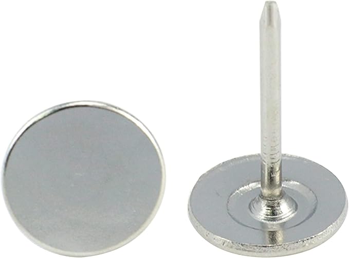 200Pcs Flat Head Upholstery Tacks Home Furniture Decor Tack Upholstery Nails Flat Push Pins Flat Thumb Tacks Silver (11mmx17mm)