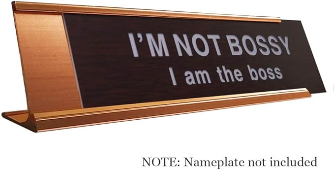 2" x 8" Aluminum Desk Name Plate Holder, Office Business Desk Sign Holder Desktop-5 Pack (Rose Gold)