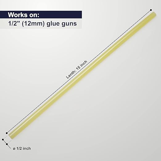 ASA Full Size Hot Glue Sticks for Glue Gun - 1/2" x 15" | High-Strength Hot Gun Sticks Adhesive for Corrugated Materials |Industrial Grade for Packaging & Woodworking | Pack of 150
