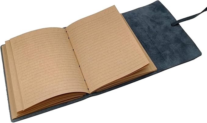 Blue Notebook Journal - Best Genuine Leather Journaling for write A5 Size Diary 6.2x8.5 Inch,Notepad For Man,Women,Vintage,Gifts,Work,Study,Personal,Dark Blue