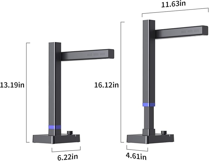 CZUR Shine Ultra Pro 24MP Document Scanner, USB Book Scanner, Portable Document Camera, A3 Large Format Book Scanner, Adjustable Height, Max DPI 440, for Windows & Mac