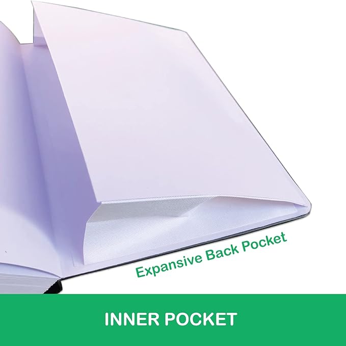 Dotted Notebook Journal 180GSM Bamboo Thick White Paper 160 Pages 5 * 5MM Dot Grid, Lay Flat Binding,Colored Silver Edges, Bookmarks and Expandable Back Pocket (BKP-8)