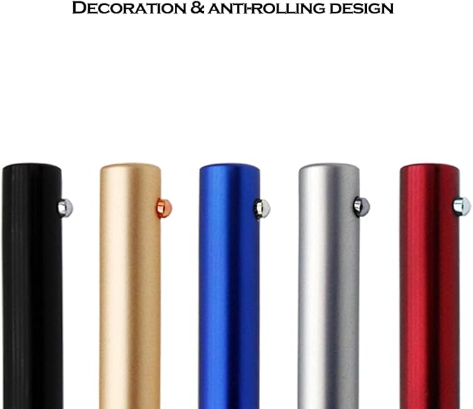 DUNBONG Retractable Metal Gel Pen, 0.5mm Medium Point Ballpoint Pens, Black Gel Ink (Silver)