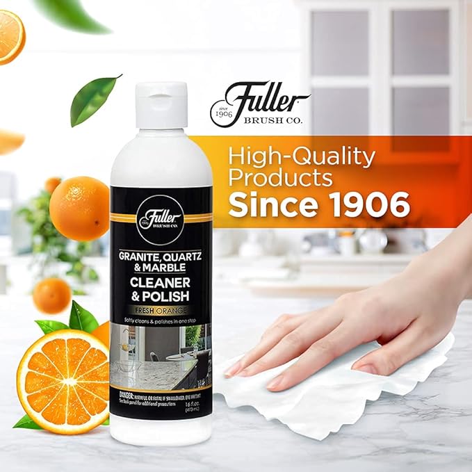 Fuller Brush Countertop Cleaner & Polish - Multi Surface Cleaner - Cleans, Polishes and Protects Granite Quartz Marble Glass Laminates Metal and Other Surfaces Refreshing Orange Scent Removes Odor (6 Pack)