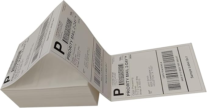 500 4x6 (100x150mm) Fanfold Direct Thermal Shipping Labels – 500 Commercial Grade Labels