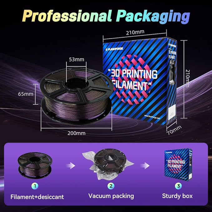 FLASHFORGE Chameleon Rapid PLA Filament 1.75mm Abyssal Purple, PLA Color Shift High Flow Speedy 3D Printer Filament, Max 500mm/s Fast Printing, Display Shimmering Effects from Various Angles and Light