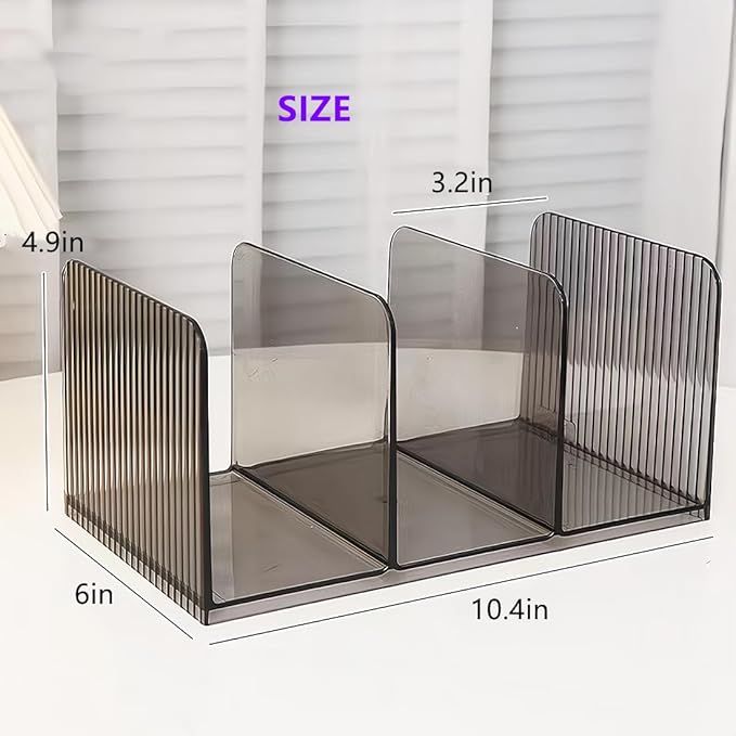 Acrylic Desk File Organizer,Office desktop Folder Mail Organizer,Letter Book record Magazine Holder (gray 2 Pack)