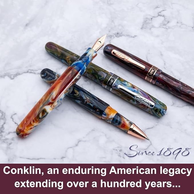 Conklin 1898 Fountain Pen, Misto Purple - Fine Nib | Unique Resin Pen with Luxury Design | JoWo Stainless Steel Nib Made in Germany | Ideal Gift for Professionals