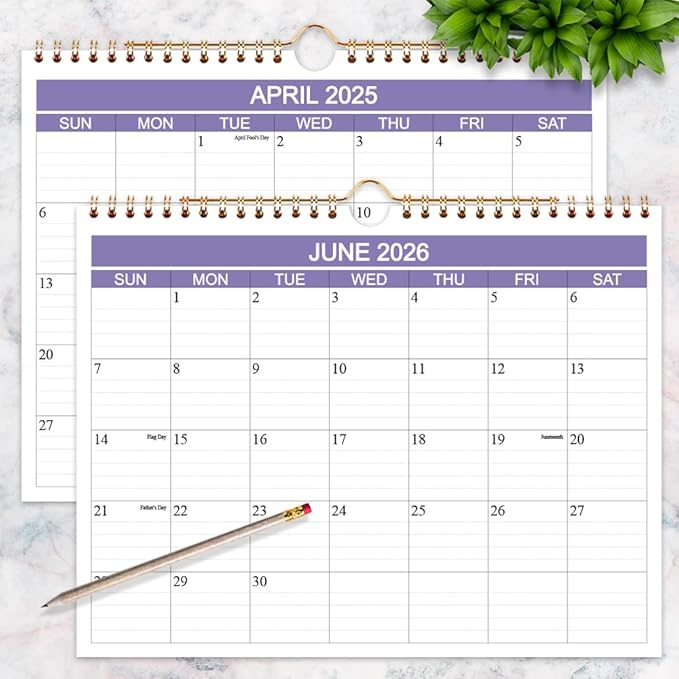 2025-2026 Calendar- Wall Calendar 2025-2026 Runs from July 2025 to December 2026-18 Months Calendar with Thick Paper for Planning and Organizing for Home or Office, 8.5 x 11 Inches, Purple