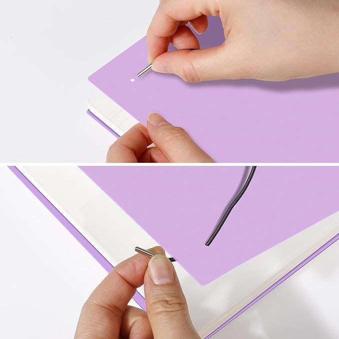 AHGXG Bullet Dotted Journal - Dot Grid Spiral Notebook 8.5" x 11", A4 Large Dotted Notebook, 100 GSM Thick Paper, Waterproof Plastic Cover Journals for Bullet Journaling, Sketching, Purple