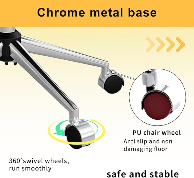Chair, Desk Computer Chair ,with Armrests ,Ergonomic Office Chair for Home and Office, 17.32 x 22.83 x 35.43 inches, Multiple Colors (White)