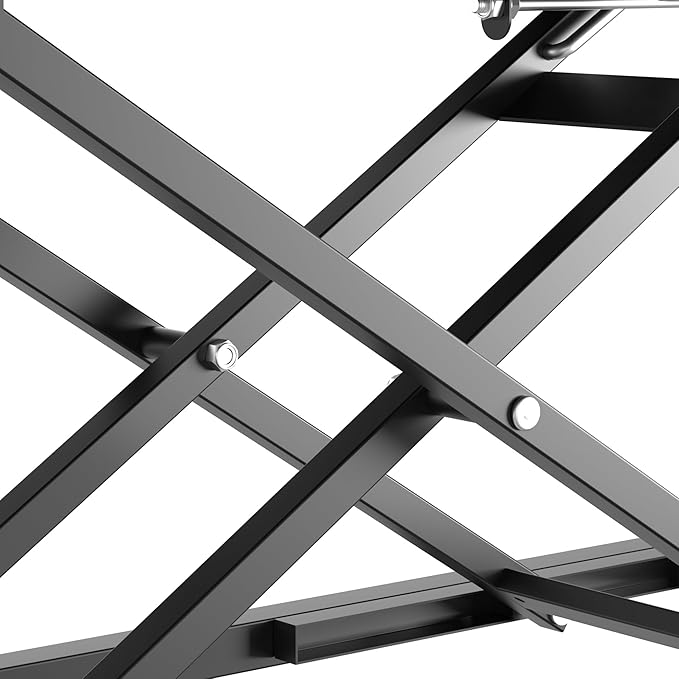 Decoholic Single 24 inch Scissors Lift Keyboard and Mouse Riser, Height Adjustable Standing Desk Converter for Ergonomic Sit Stand Workstations,suitable to hold large/small items (24inch, Black)