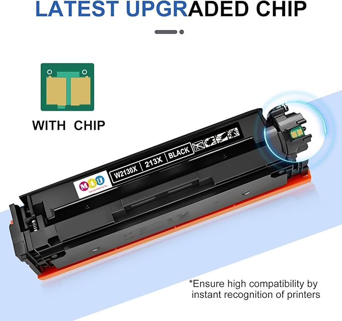 213X Toner Cartridges High Yield 4 Pack(with Chip) Compatible with 213X W2130X 213A W2130A 4 Pack for Enterprise 5700dn 6700dn 6701dn, Flow MFP 5800 6800, MFP 5800 6800(Black Cyan Yellow Magenta)