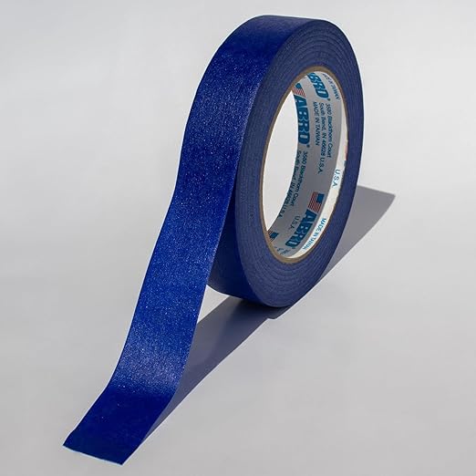 ABRO 36 Pack Blue Painters Tape: 24mm x 55M All Purpose Blue Tape, Temporary Labeling, Easy Tear, Clean Removal, Masking Tape Colored, DIY or Pro Use