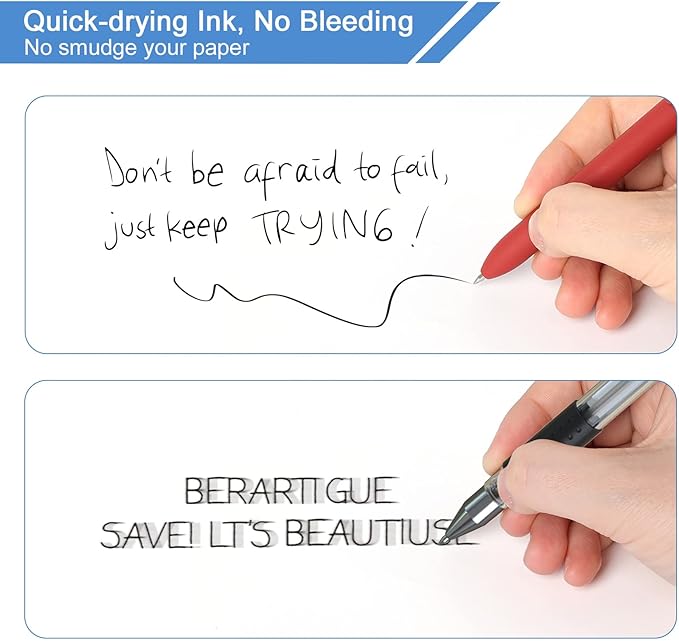 FIOVER Gel Pens, 5pcs 0.5mm Quick Dry Black Ink Fine Point Smooth Writing Pens High-End Series Ballpoint for Office School Supplies(Retro color)