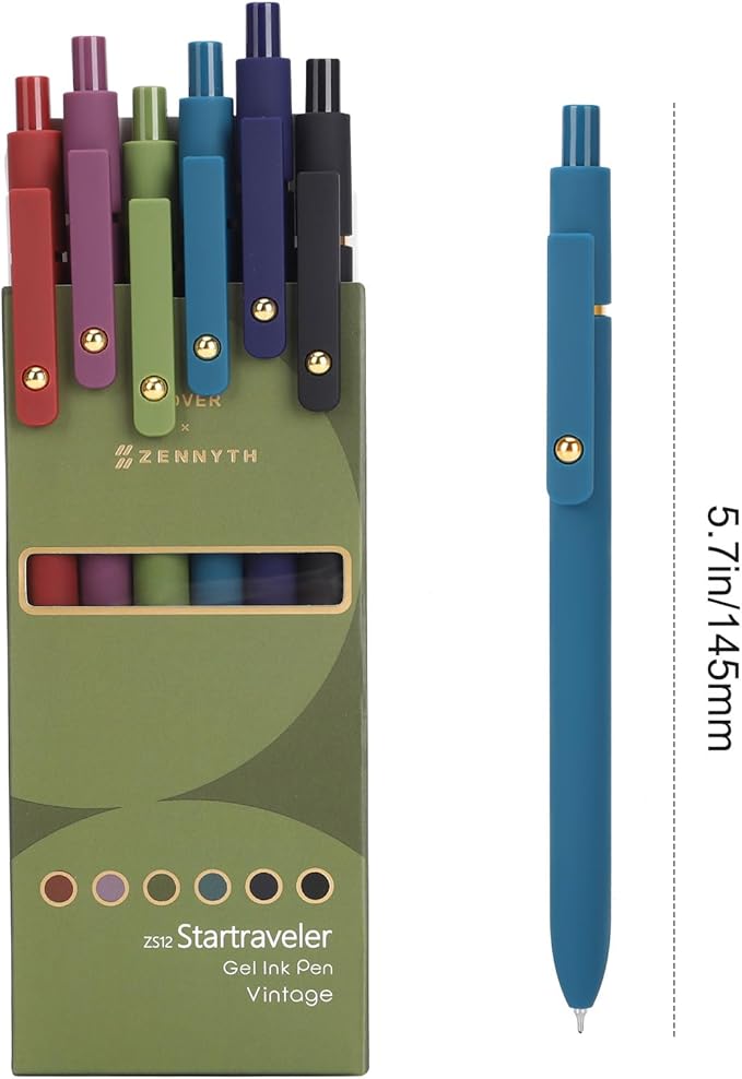 FIOVER Colored Pens, 12 Pack Colorful Gel Pens, Quick-Dry 0.7mm Medium Point for Journaling, Note Taking, Doodling, Aesthetic Office School Supplies, Gifts for Women Men