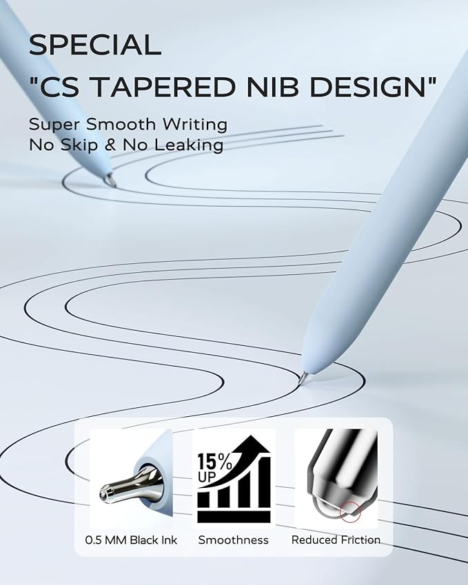 Four Candies Gel Pens, 6 Pcs 0.5mm Quick Dry Black Ink Pen Fine Point Smooth Writing Unique Pen, Office Home School Supplies Essentials Pretty Girl Cute Pens, Gifts for Women(Morandi)