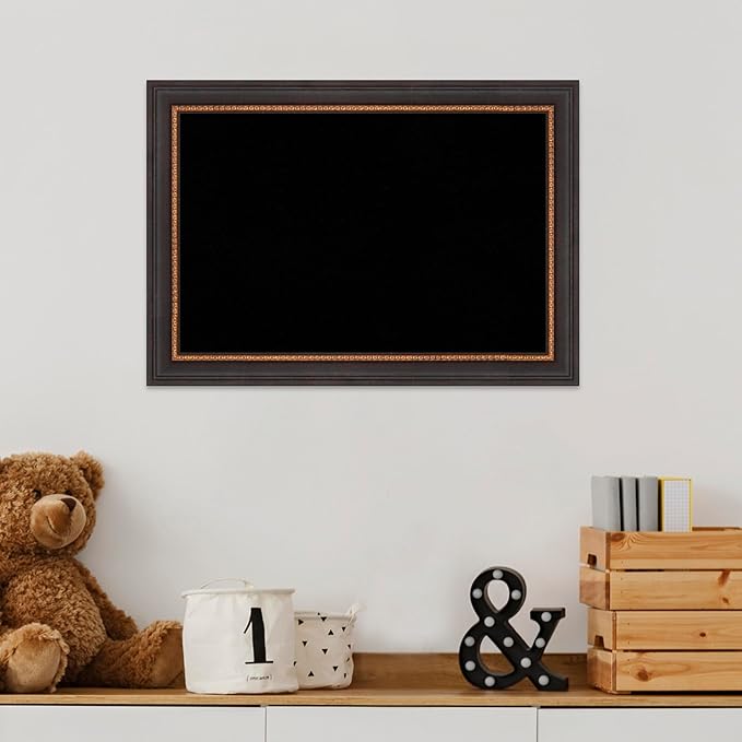 Amanti Art Black Cork Board for Wall, 15x21 Vision Board with Black Wood Frame, Small Corkboard Office Decor for Home Organization, Traditional Corkboard Pinboard to Display Items for Home