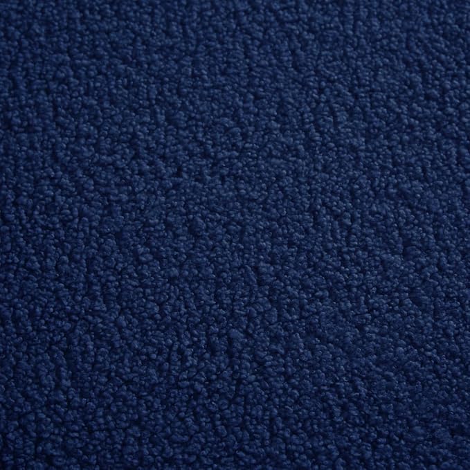 24KF Large Square Couch Ottoman for Living Room, Upholstered Teddy Fabric Padded Cushion Ottoman Table,Large Foot Rest,5088-Teddy Navy