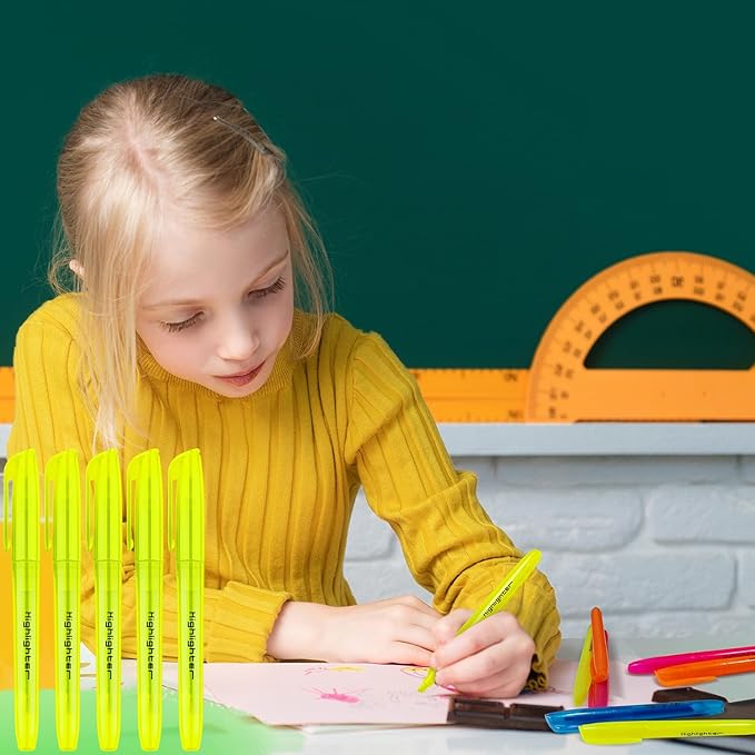 60 Pieces Highlighter Bulk Assorted Colors Highlighter Markers Chisel Tip Highlighter Pens for School Classroom Office (60)