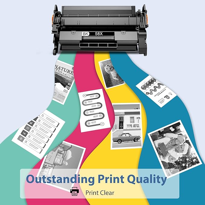 58X CF258X Toner Cartridges 2 Black Compatible for HP-58X CF258X 58A CF258A High Yield Toner Cartridge Work with Laser Jet Pro M404n M404dn M404dw M304 MFP M428dw fdn fdw Enter Prise M406dn MFP M430f