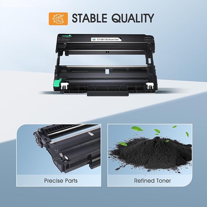 DR730 DR-730 Drum Unit 2-Pack Compatible Replacement for Brother Drum DR730 DR-730 DR 730 for MFC-L2710DW MFC-L2750DW HL-L2395DW HL-L2370DW DCP-L2550DW MFC-L2750DWXL Printer (Black,Not Toner)