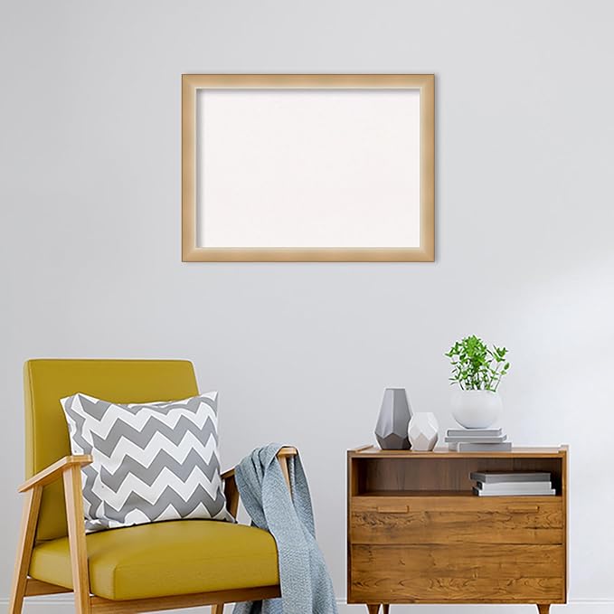 Amanti Art White Cork Board for Wall, 23x31 Vision Board with Gold Frame, Medium Corkboard Office Decor for Home Organization, Modern Contemporary Corkboard Pinboard to display items for home
