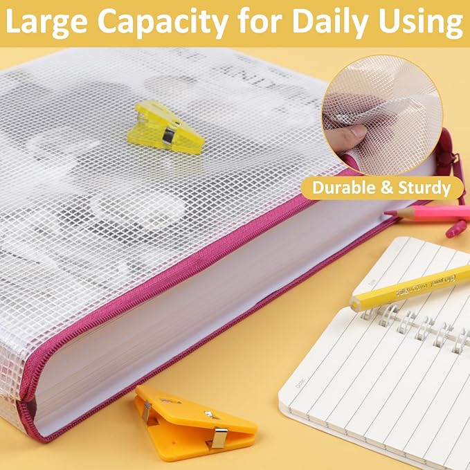 24PCS Mesh Zipper Pouch Storage Bags, 8 Sizes Board Game Bags, 12 Colors Reusable Pouches for Organizing, Organizer for Travel