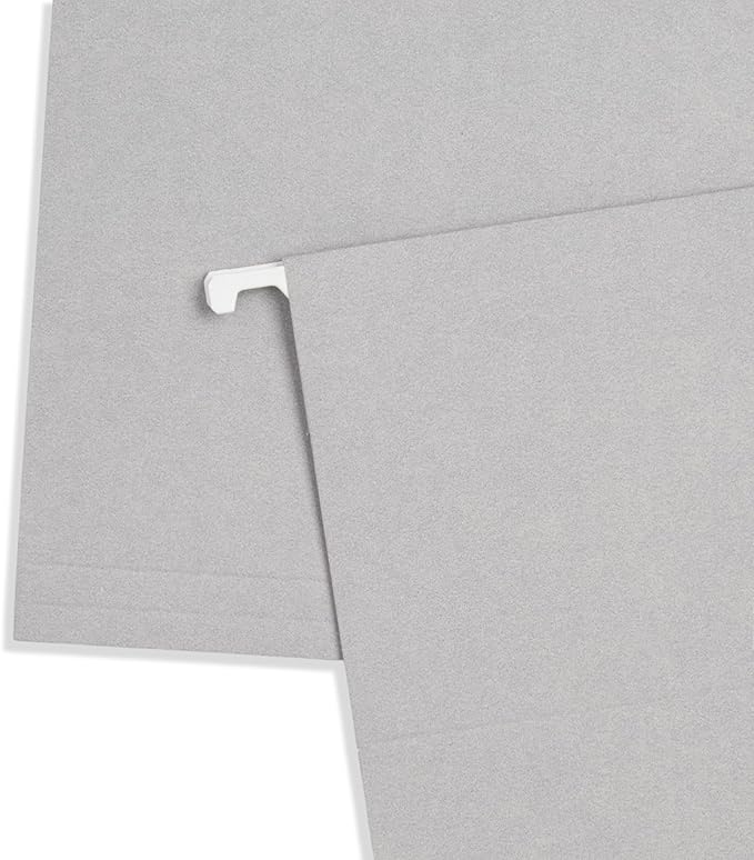 25 Blue Summit Supplies Grey Hanging File Folders Letter Size - Durable 11pt Paper, Hanging File Folders Gray, Plastic Tabs and Inserts Included, Perfect for Office Organization