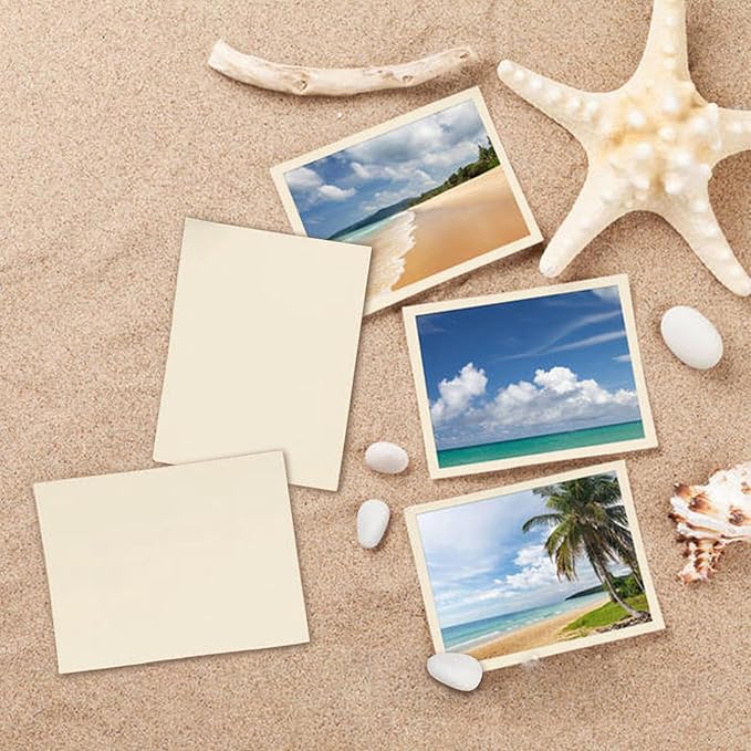 100 Pack Cream Blank Cardstock 5x7 Thick Paper,Goefun 80lb Flat 5 x 7 Card Stock Printable Paper for Invitations, Postcards, Photos, DIY Card Making