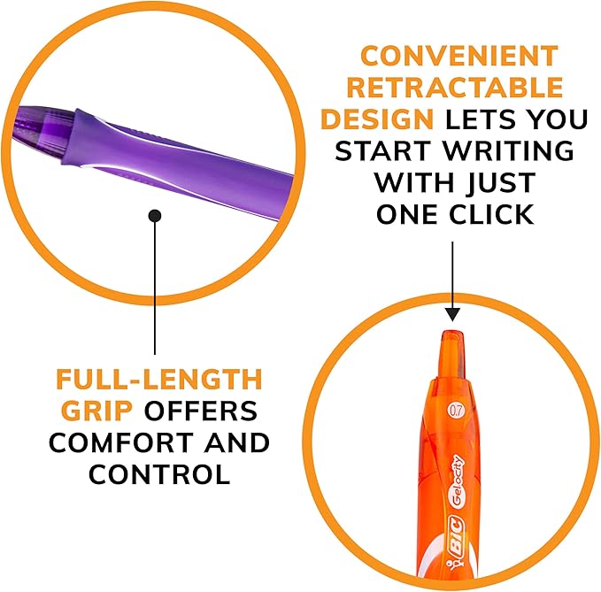 BIC Gelocity Quick Dry Ocean Themed Gel Pens, Medium Point (0.7mm), 8-Count Gel Pen Set, Colored Gel Pens for Note Taking and Journaling