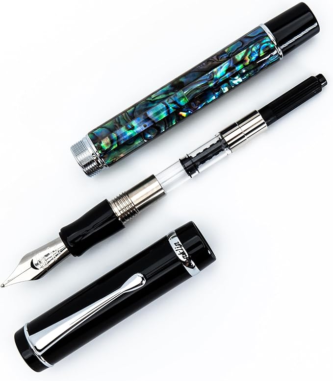 Conklin Duragraph Fountain Pen Abalone Nights - Fine Nib, Luxury Writing Instrument with Stunning Abalone Finish