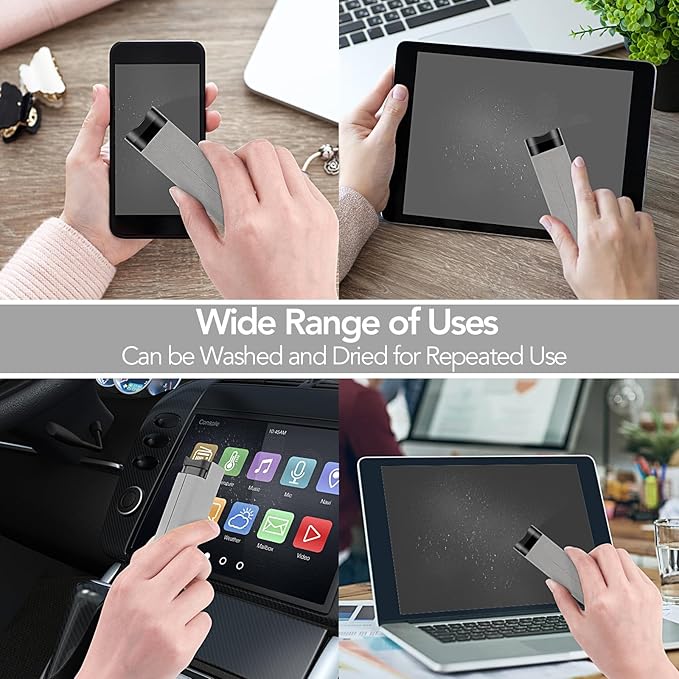 2 Pcs Fingerprint Proof Screen Cleaner Safe for All Phones Glasses Tablet Laptop TV Watch Screens (Light Grey)