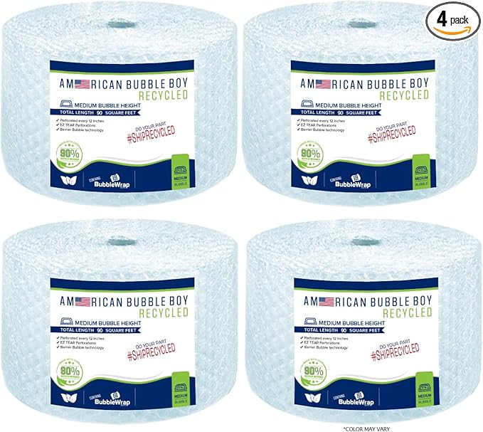 5/16 Medium Recycled Bubble Wrap - 4 rolls