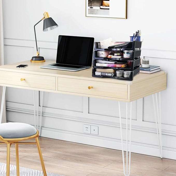 Ggbin 6 Tier Desktop A4 Paper Storage Tray, Stackable File Organizer Trays, Black