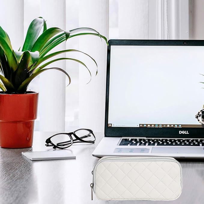 Della Gao Small Pencil Case Large Capacity Pencil Pouch Marker Pen Bag Coin Pouch Office Stationery Organizer (Beige-02RH)