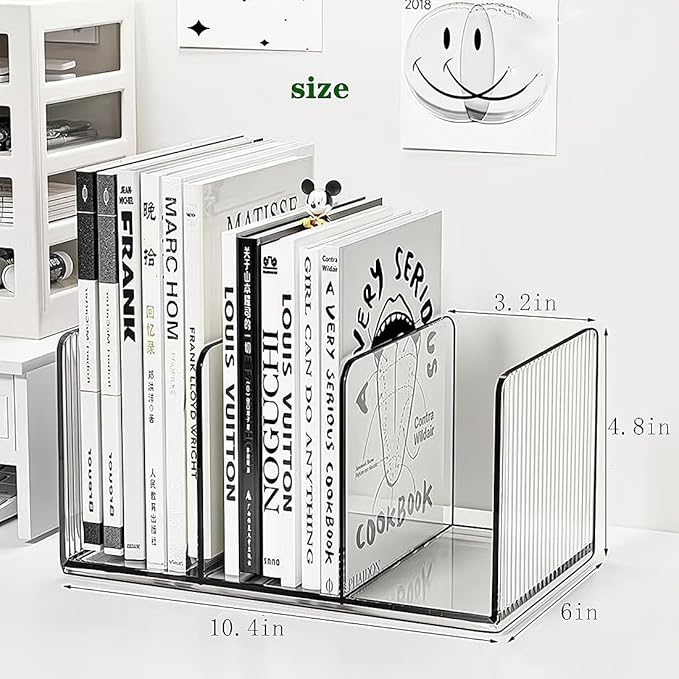 Acrylic Desk File Organizer,Office Desktop Binder File Folder Mail Organizer,Handbag Purse Book record Magazine Holder (2 Pack)