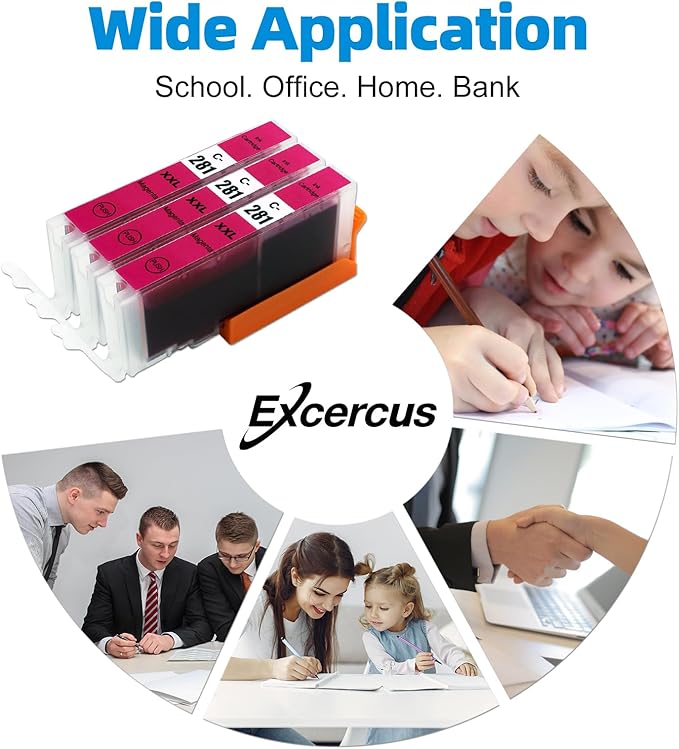 CLI281 CLI-281 XXL Magenta Ink Cartridge Replacement for Canon CLI-281XXL Magenta Work with Canon PIXMA TR7520 TR8520 TS6320 TS8120 TS8320 TS9120 (3X CLI-281XXL M)