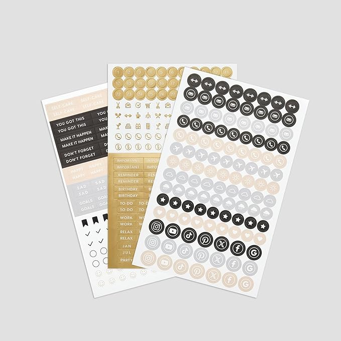 &And Per Se Dotted Journal Notebook, A5 Hardcover Bullet Dotted Journal, 160 Pages 100 gsm Thick Dotted Paper, 3 Sheets of Stickers Included - 5.7'' x 8''(Chocolate)