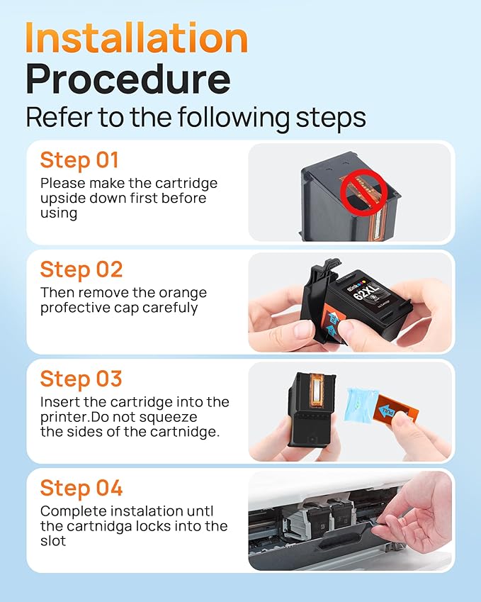 62XL Ink Remanufactured Ink Cartridges for HP 62 Ink 62XL Ink Cartridges Black and Color High Yield Use with HP Envy 5540 5640 5660 7644 OfficeJet 5740 5741 8040 200 250 Series Printer(2-Pack)