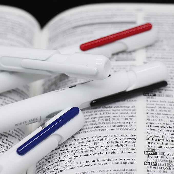 DUNBONG Retractable Ballpoint Pen,Ball pens, 0.5mm Gel Pens, Fine Point, 4 Black, 1 Blue &1 Red,Box of 6 Pens