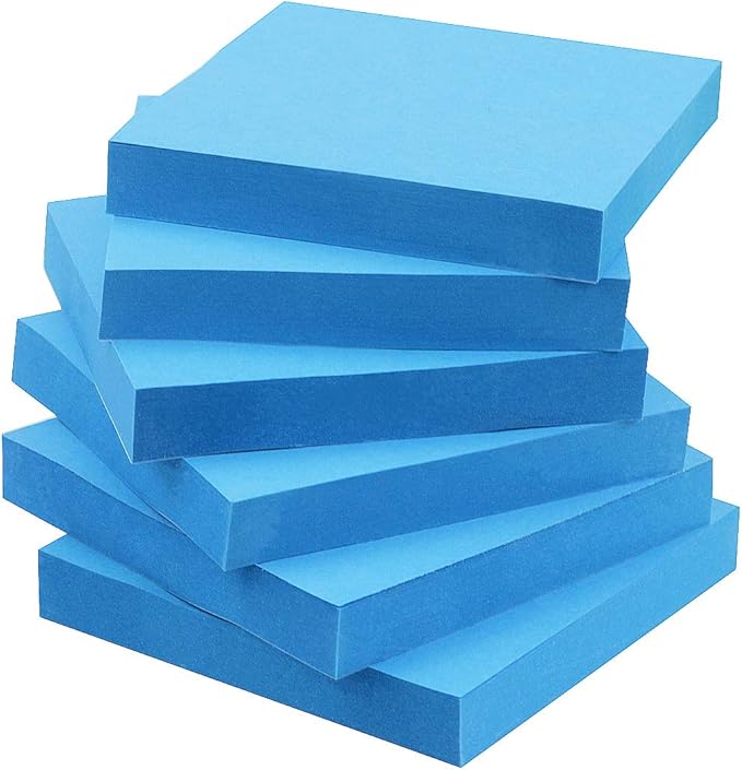 Early Buy Sticky Notes 3x3 Self-Stick Notes Blue Color 6 Pads, 100 Sheets/Pad