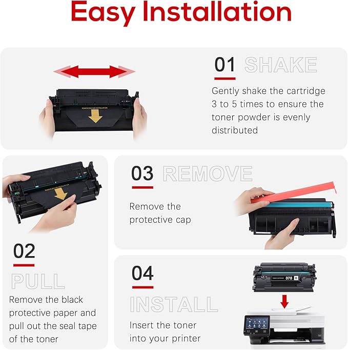 Compatible for Canon 070 Black Toner Cartridge Replacement for Canon 070h CRG070 Toner for Canon ImageCLASS MF465dw MF462dw MF460dw LBP246dw LBP247dw LBP243dw LBP240dw Laser Printer 2 Pack