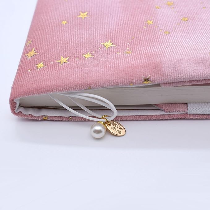 BLBMH A5 Book Covers for Paperbacks Book Cover for Privacy Fit for 5.5x8.3 inch Adjustable Book Sleeve Cover for Women Over 15 Diary Softcover Protector for Notebook - Velvet Pink