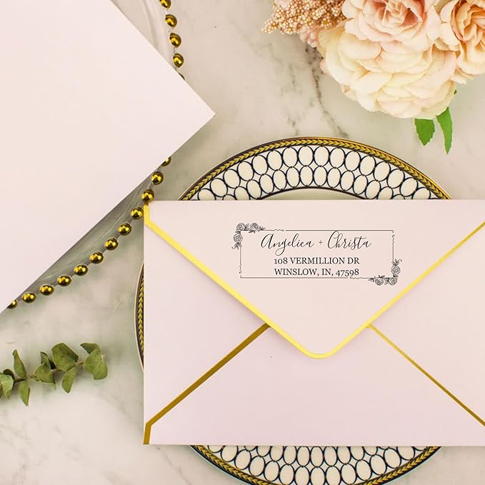 Custom Stamp Self Inking Personalized Return Address Stamp With Text & Business Logo