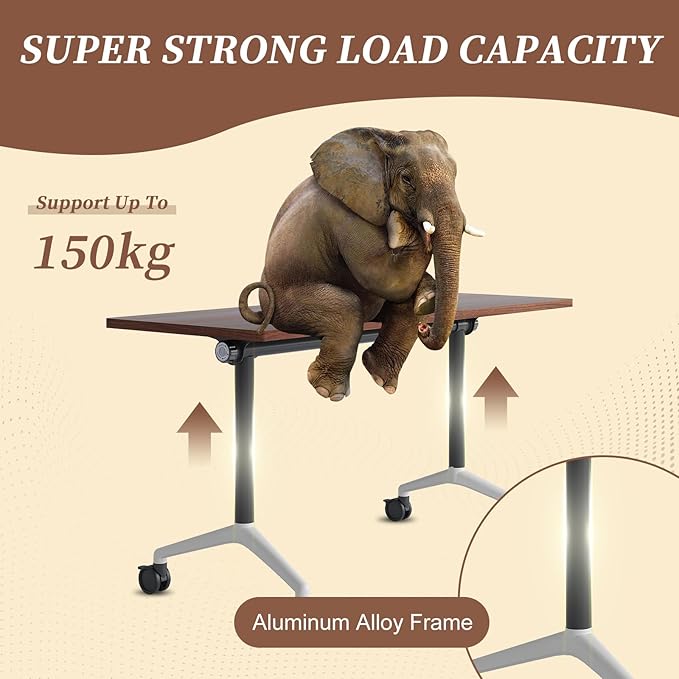 Folding Conference Room Table, Modern Conference Tables with Wheels, Large Rectangular Mobile Training Tables for Office Classroom, Foldable Modular Boardroom Seminar Table (10pack L63in)