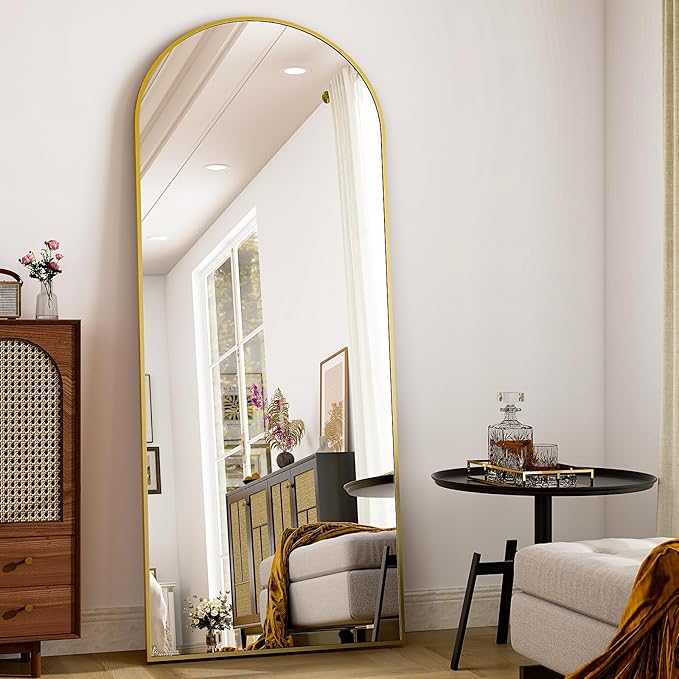 HARRITPURE 28" x 71" Full Length Mirror - Aluminum Alloy Frame Full Body Mirror - Gold Extra Large Floor Mirrors for Bedroom, Living Room, Bathroom