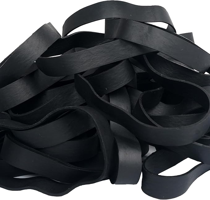 HAIDIBAO-Rubber Bands 40 Pcs size#105 Big black rubber band large Elastic Band rubber bands office supplies Heavy Duty wide Strong Elastic bands Outdoor (5.12" x 0.6")