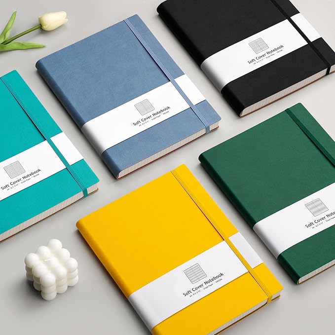 AHGXG Graph Paper Notebook - Grid Paper Notebook Large A4 8.5''×11'', 320 Pages Thick Journal, 100gsm Thick Graph Paper, Leather Softcover, Inner Pocket - Cyan